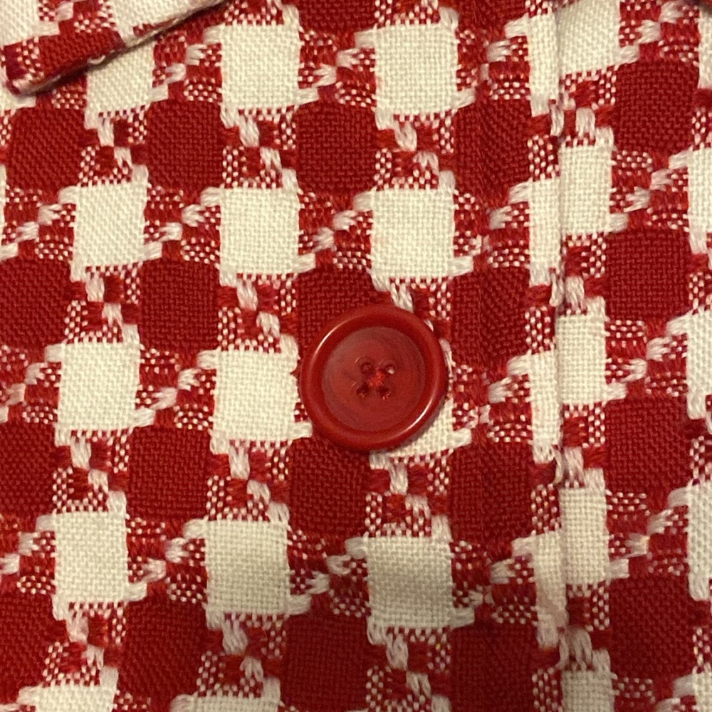 Lined Blazer In Red Check Pattern - image 4